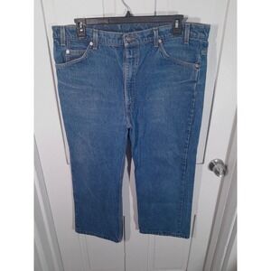 Vtg 90s 517 Levis Orange Tab Boot Cut Dark Wash Made In USA Jeans 42x30 (42x24)‎